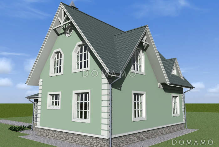 Проект компактного коттеджа с штукатуркой.