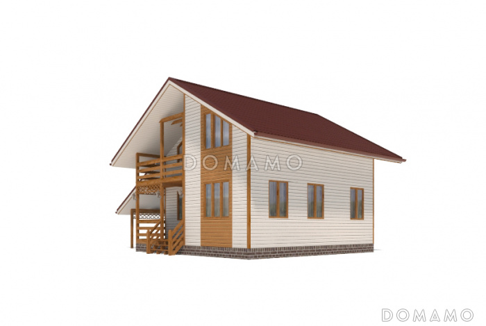 Проект  дома из клееного бруса строгого современного стиля