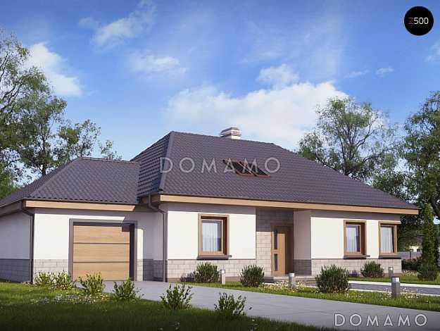 Проект большого одноэтажного мансардного дома из кирпича с тремя спальнями на каждом этаже и гаражом