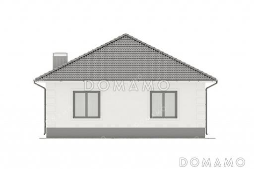 Проект небольшого дома с тремя спальнями и кухней / Фасад 1