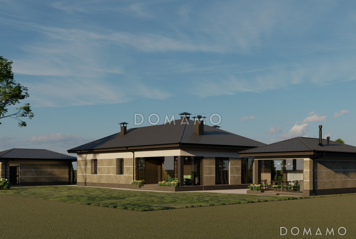 Проект газобетонного гаража на одно машиноместо с боковым выходом