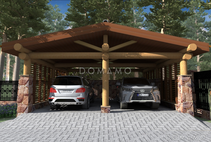 Проект простого навеса для двух авто