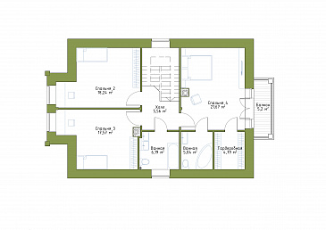 Проект небольшого особняка в классическом стиле из СИП панелей / План мансардного этажа