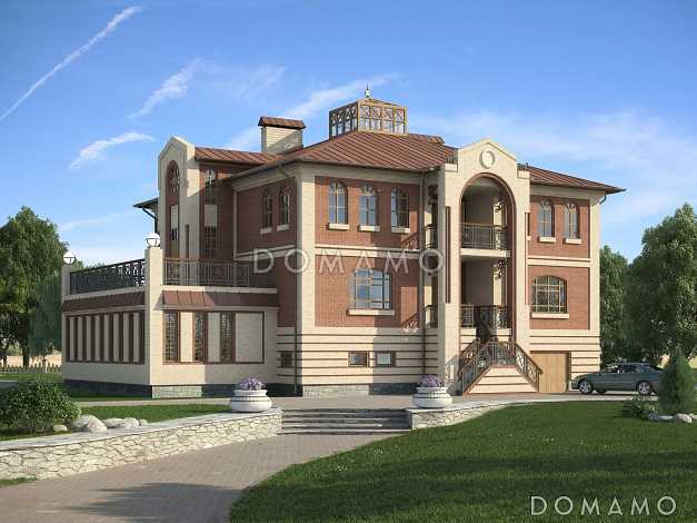 Проект кирпичного дома с воздушной оранжереей