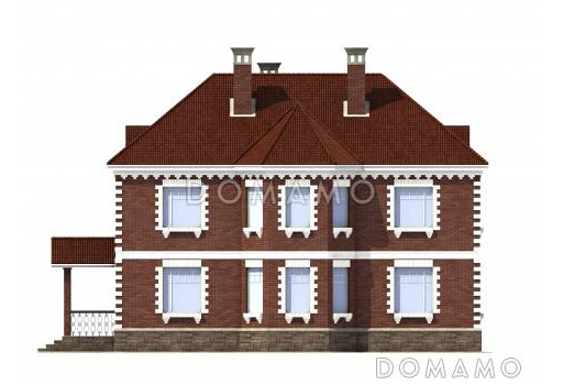 Проект дома из пенобетона без гаража / Фасад 3