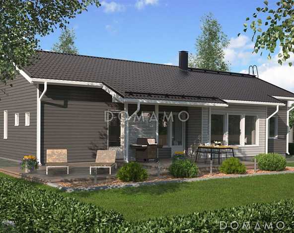 Проект каркасного дома с тремя спальнями