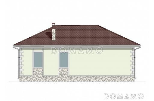 Проект компактного одноэтажного дома из газобетона для небольшой семьи / Фасад 3