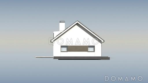 Проект одноэтажного коттеджа из газобетона с мансардным этажом, большой светлой гостиной и пристроенным гаражом / Фасад 2