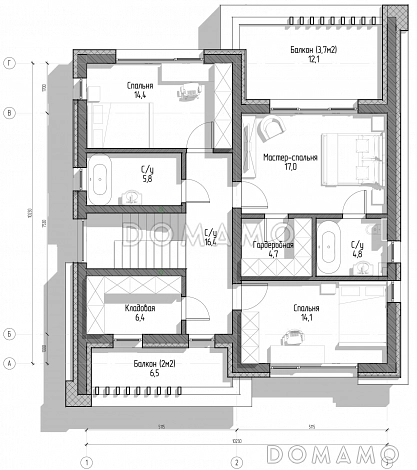 Дом за 100 дней , 2 этажа  / План 2 этажа