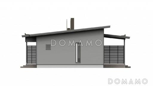 Проект одноэтажного каркасного дома с односкатной крышей / Фасад 4