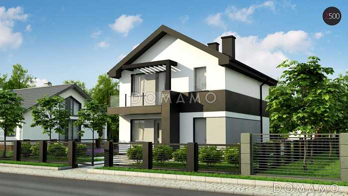 Проект компактного двухэтажного дома из газобетона современного дизайна