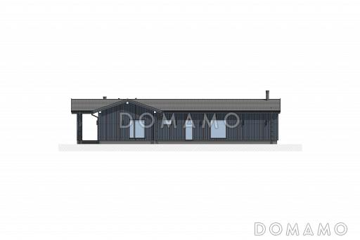 Проект кирпичного дома в скандинавском стиле с 3 спальнями, кабинетом и крытой террасой / Фасад 2