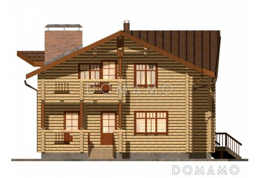 Проект двухэтажного дома с балконом, со вторым светом  / Фасад 2