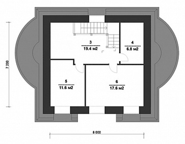Проект гаража в классическом стиле для двух автомобилей / План 2 этажа
