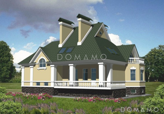 Проект коттеджа с спортзалом и гаражом на две машины