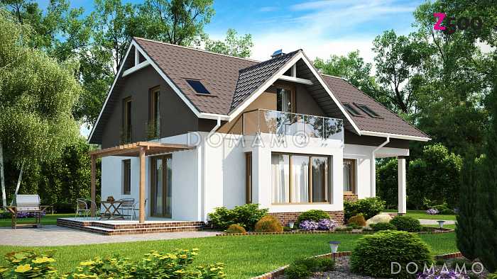 Проект полутораэтажного мансардного дома с кабинетом на первом этаже под каркасное строительство