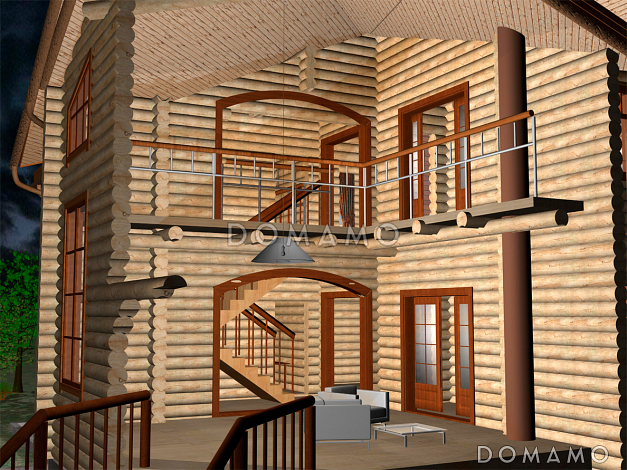 Проект двухэтажного дома с балконом, со вторым светом 