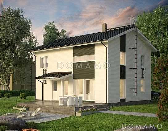 Проект каркасного дома маленькой кухонной зоной