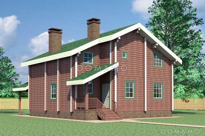 Проект деревянного дома с большими и просторными комнатами