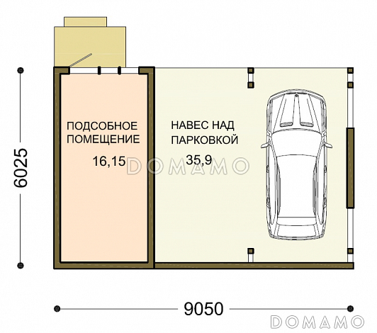 Проект гаражно-хозяйственного комплекса / План 1 этажа