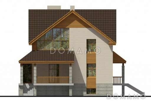 Загородный дом с бильярдной и спортзалом в цокольном этаже, барбекю на террасе, просторной кухней, лоджией и балконами / Фасад 1