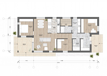 C-114 одноэтажный дом  / План 1 этажа