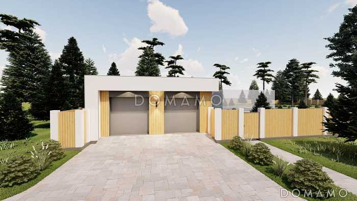 Проект современного гаража на 2 автомобиля с подвалом и хозяйственным помещением