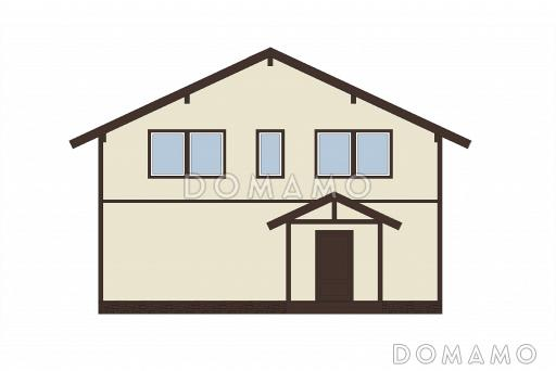 Проект каркасного дома 10х10 с мансардой / Фасад 1