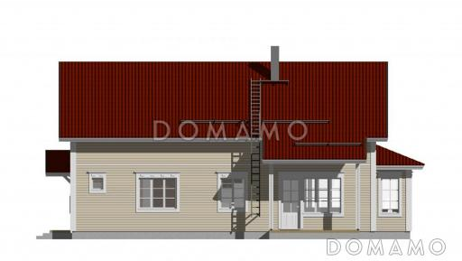 Проект каркасного дома с балконом над главным входом / Фасад 3