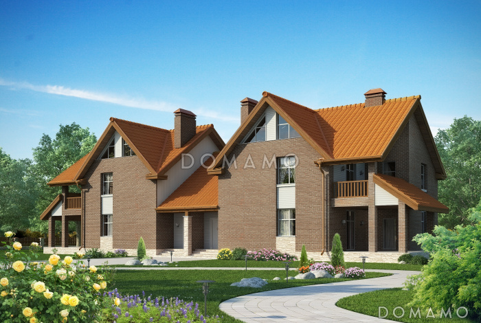 Проект дома с террасой, изолированной кухней, вторым светом