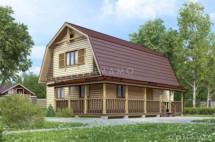 Проект дома из клееного бруса с небольшими габаритами