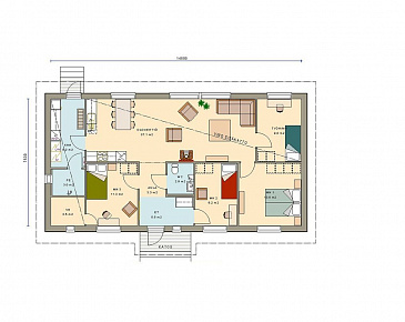 Проект каркасного дома до 150 кв.м / План 1 этажа