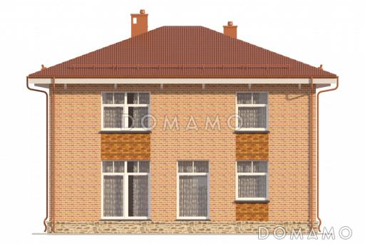 Проект двухэтажного дома с  небольшим кабинетом на втором этаже / Фасад 3