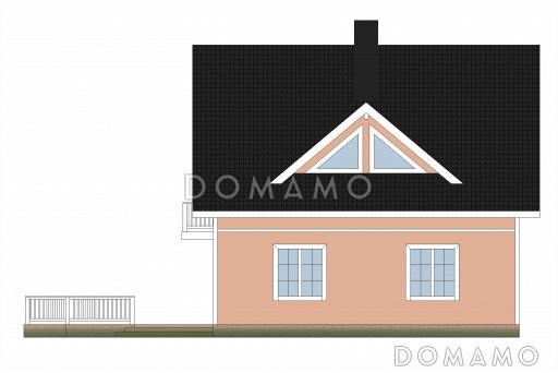 Проект дома из газобетона с большой открытой террасой / Фасад 4