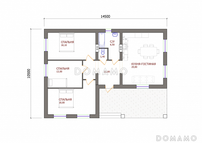 Проект 113 / План 1 этажа
