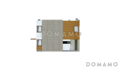 Проект двухэтажного дома из кирпича в стиле кубизм со спальной зоной на втором этаже / Фасад 3