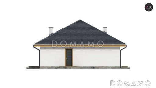 Проект одноэтажного дома из кирпича с тремя спальнями и с возможностью обустройства мансарды / Фасад 2