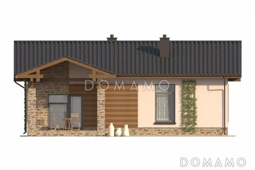 Проект небольшого одноэтажного дома из СИП панелей с гардеробной и приватной террасой / Фасад 4