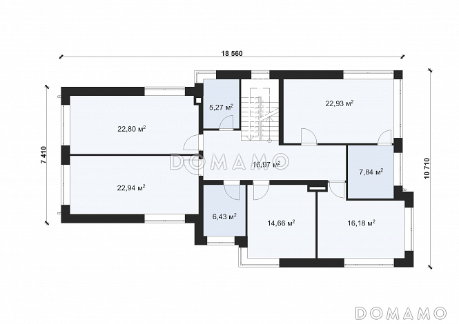 Проект коттеджа в стиле хайтек с гаражом на две машины S-269 / План 2 этажа