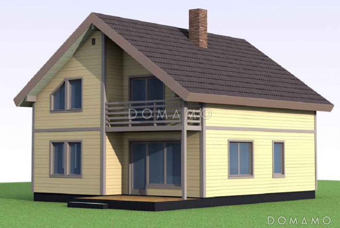 Проект лаконичного дома с лоджией в скандинавском стиле