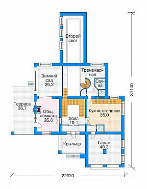 Проект в современном стиле / План 1 этажа