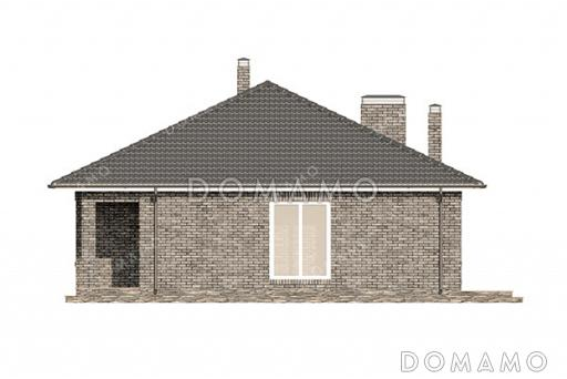 Проект дома из газобетона с тремя спальнями, двумя санузлами и небольшой террасой / Фасад 2