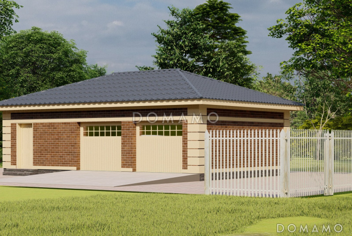 Проект каркасного гаража на два машиноместа