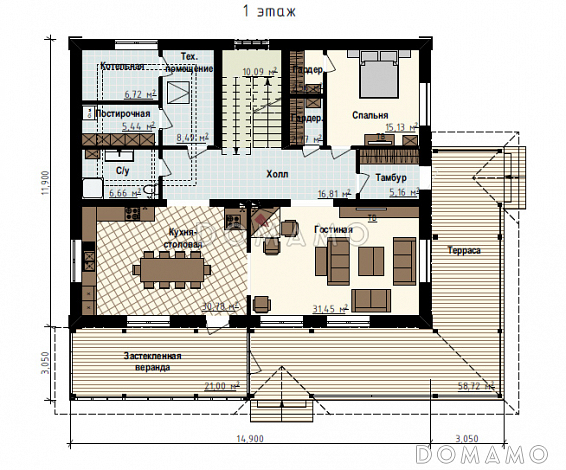 Ладога / План 1 этажа