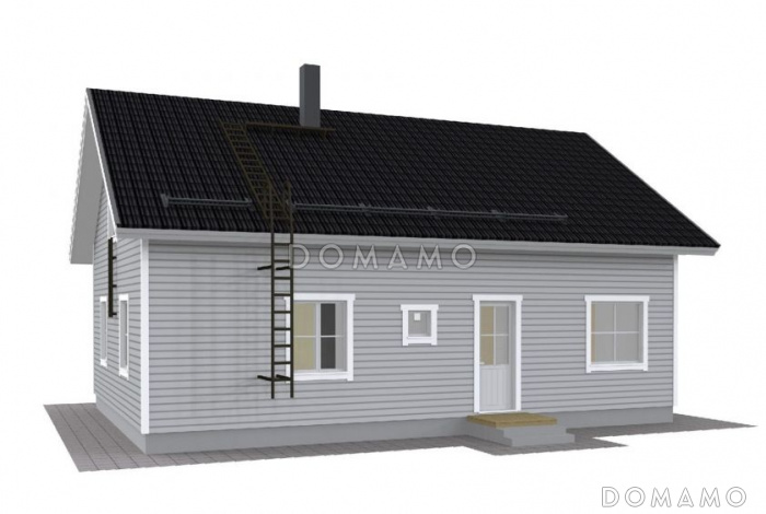 Проект каркасного дома с мансардой и четырьмя спальнями