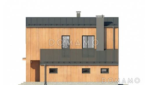 Проект дома из пеноблоков с террасой и гаражом / Фасад 2