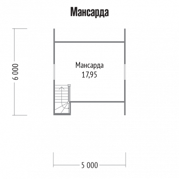 Проект классического дома с крыльцом из бруса / План мансардного этажа