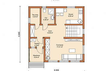 Каркасный дом "Копенгаген" / План 1 этажа
