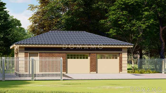 Проект гаража из газобетона на два машиноместа