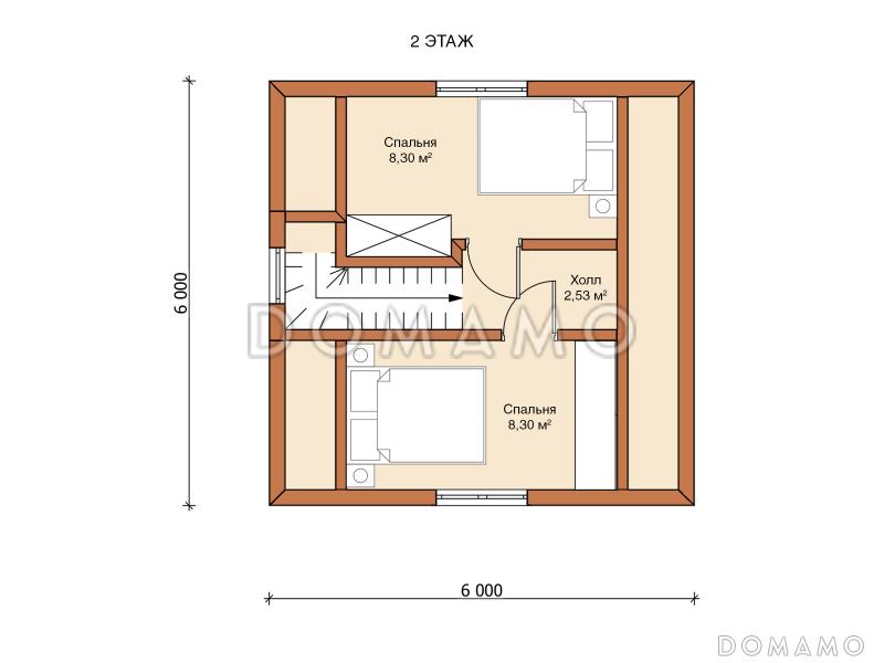 Каркасный дом "Белл" / План 2 этажа